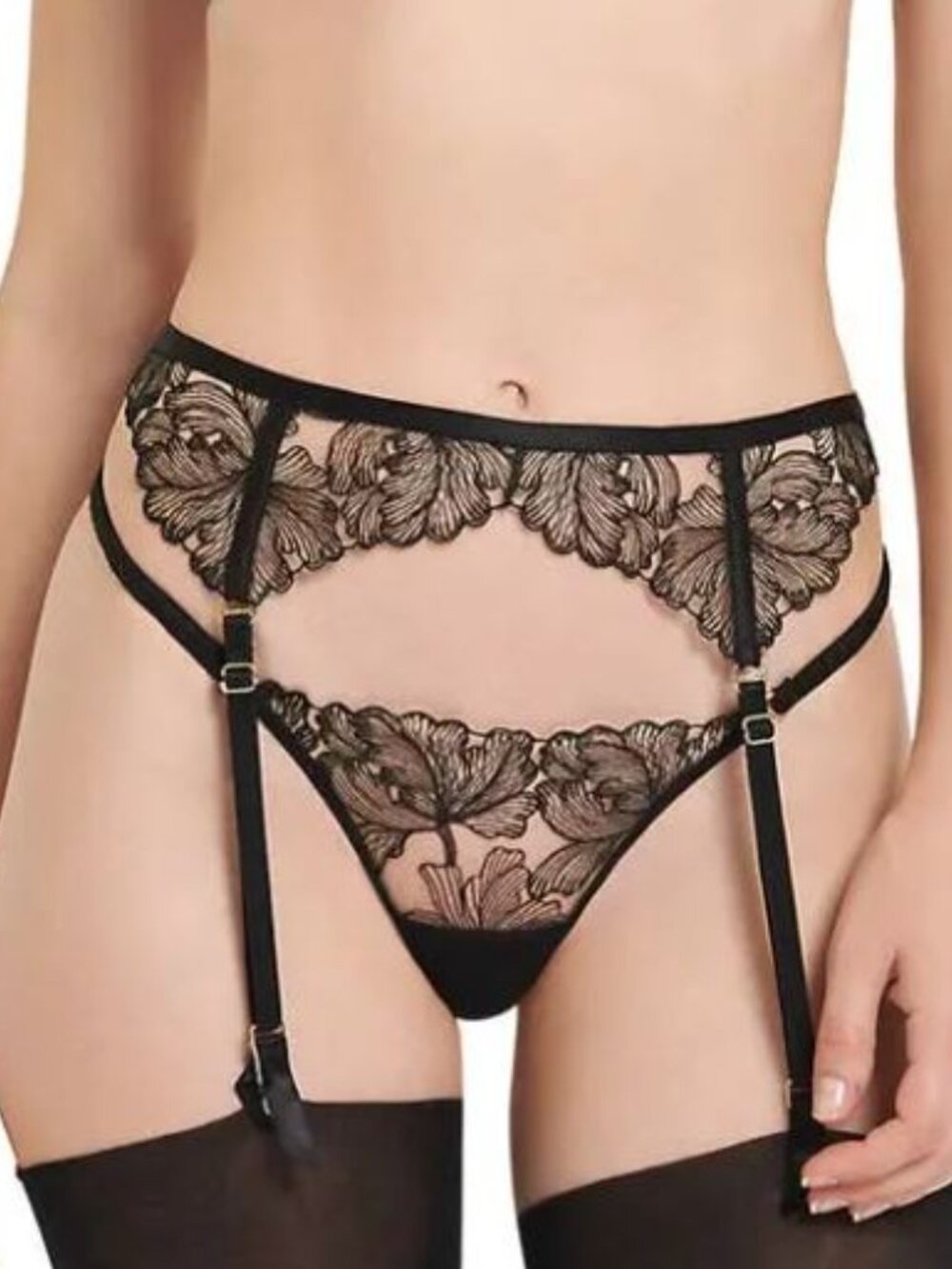Bluebella Alula Embroidered Mesh Suspender Belt Size XS - Picture 5 of 5